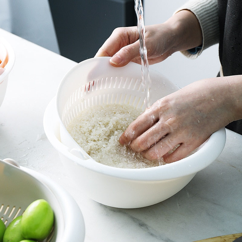 Silicone Double Drain Basket Bowl