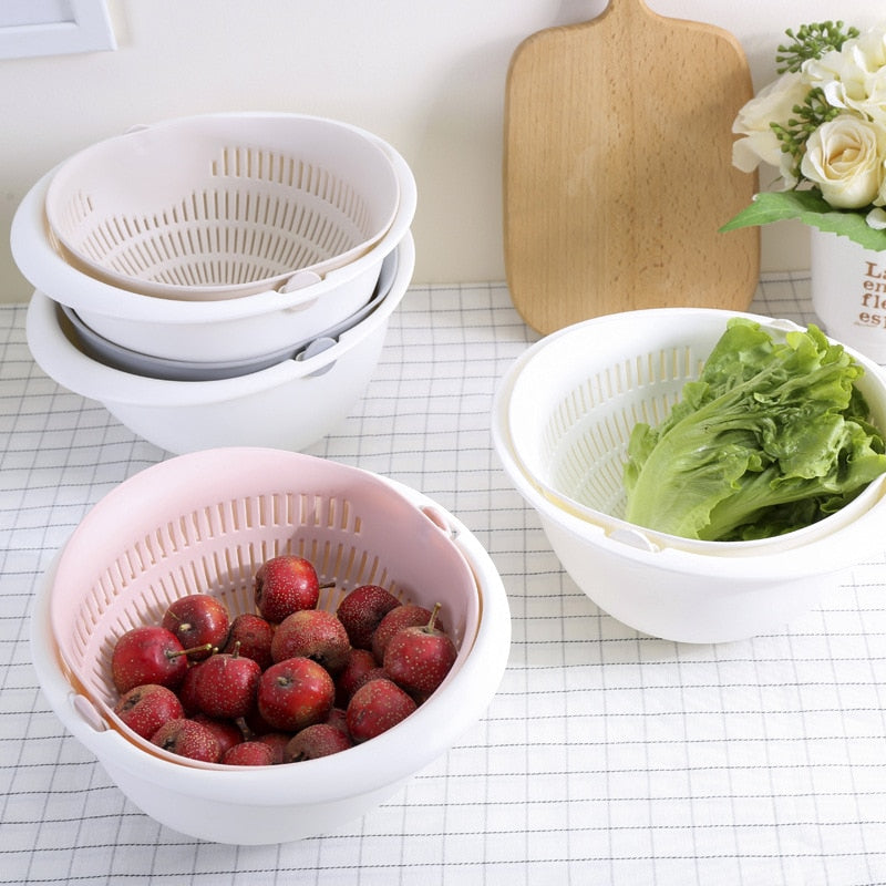 Silicone Double Drain Basket Bowl