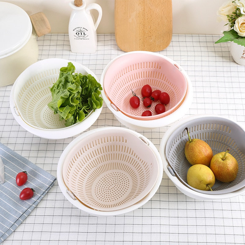 Silicone Double Drain Basket Bowl