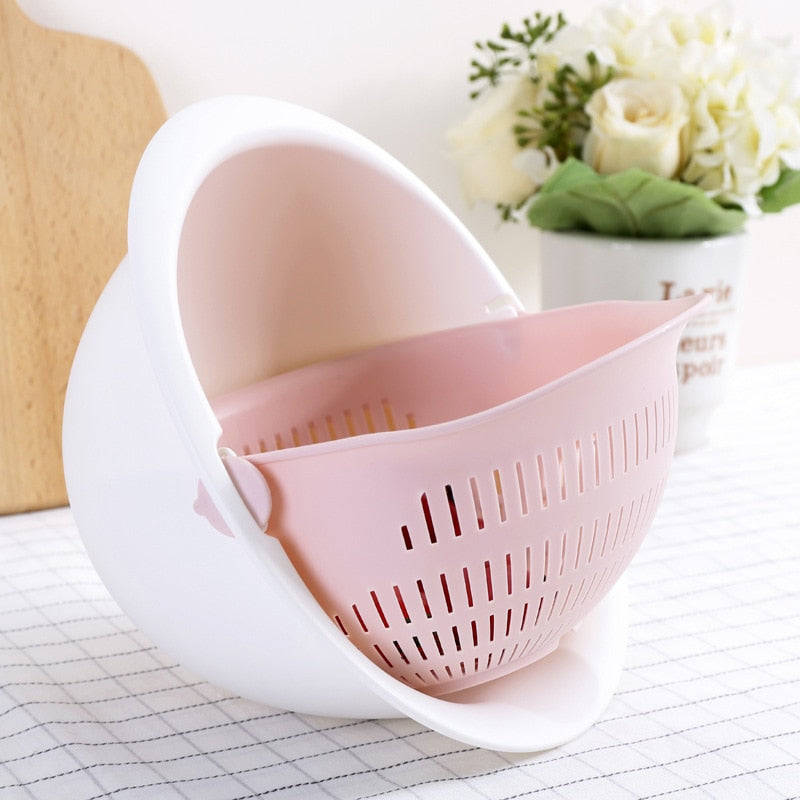 Silicone Double Drain Basket Bowl